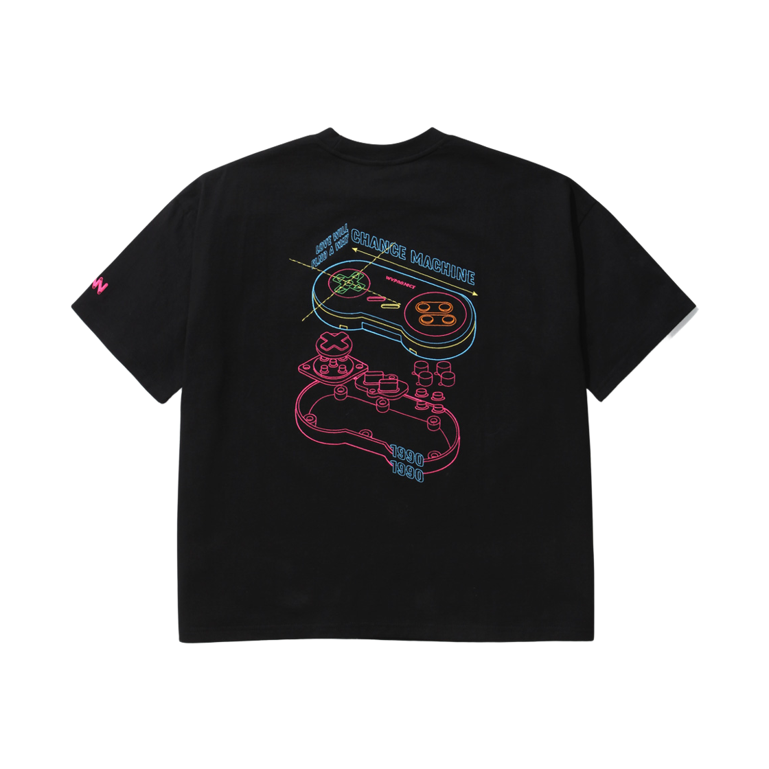YRST7243_black_k WV PROJECT Controller Short Sleeve T-Shirt Black YRST7243
