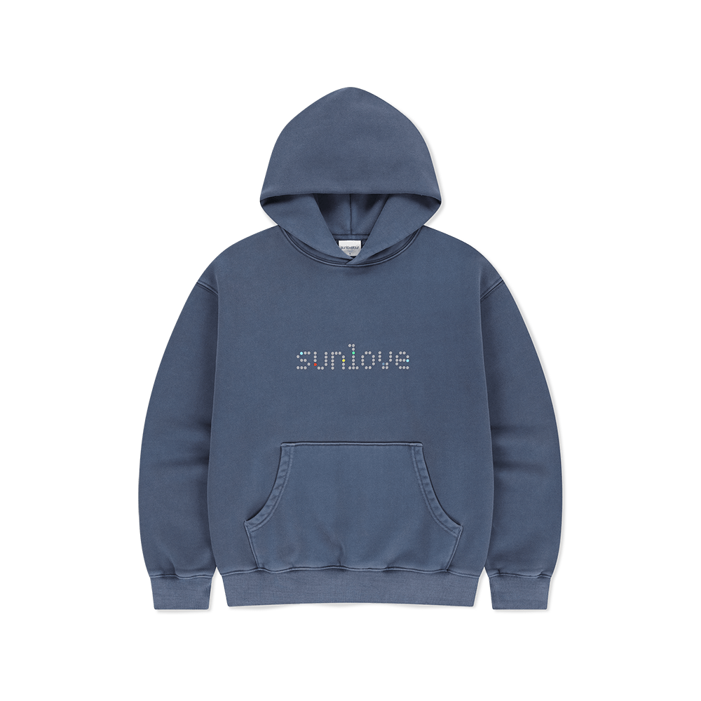 SL263TSWHO02LY [5% 적립] sunlovetour Dots Brushed Hoodie Light Navy