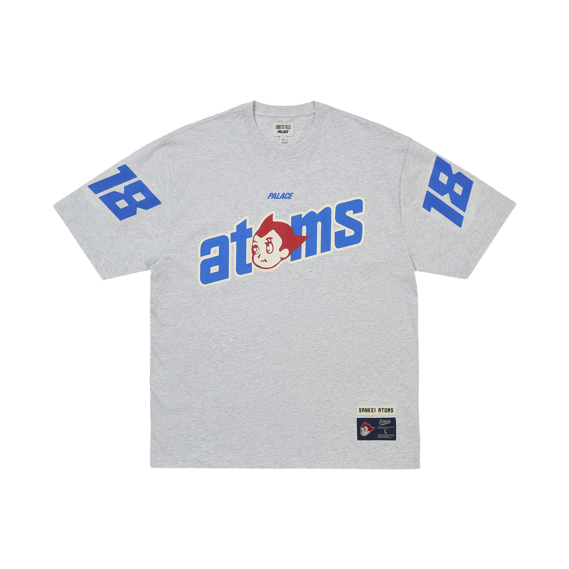 - Palace x Ebbets Field Flannels Sankei Atoms T-Shirt Grey Marl - 26FW