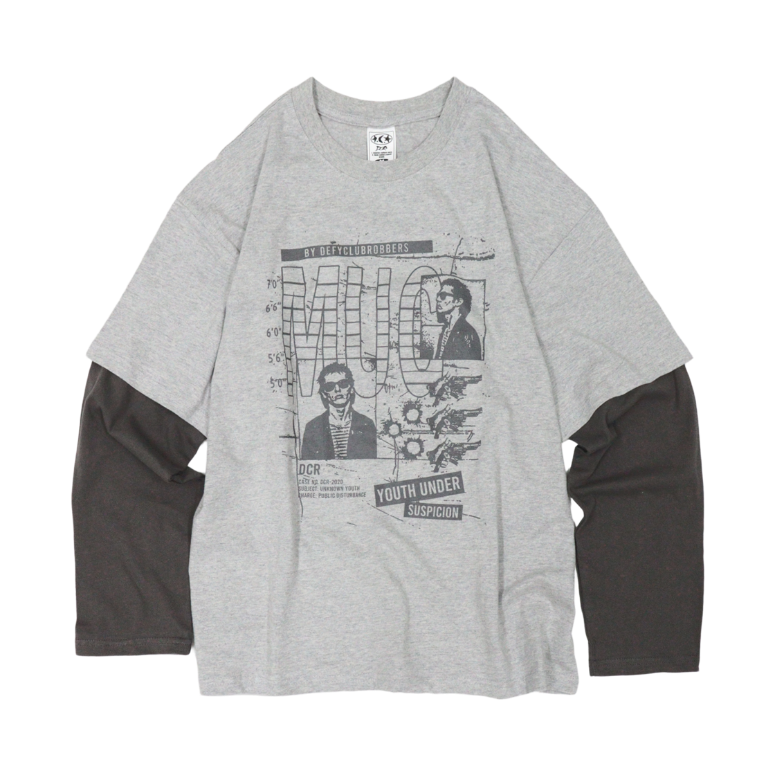 LLS04 DEFYCLUBROBBERS Mug Shot Layered LS Melange