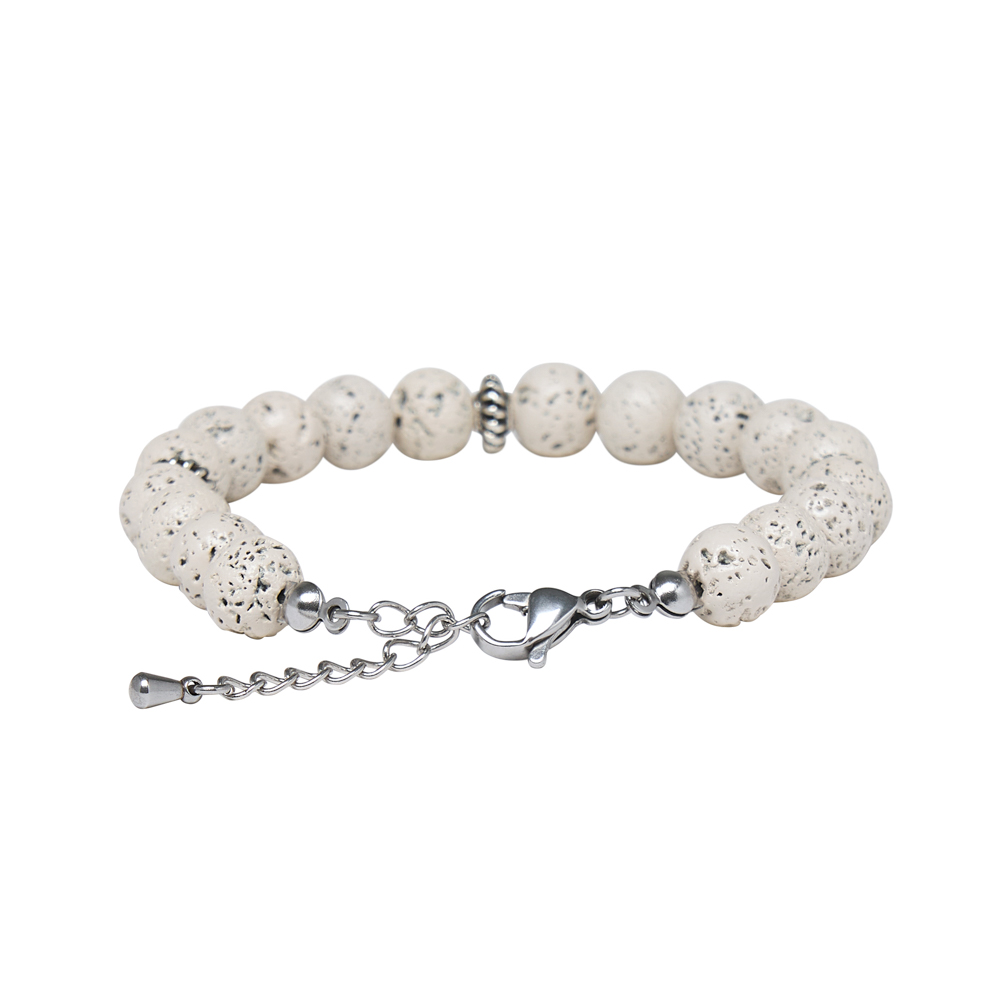 아모우 라바스톤 팔찌 더스트 아이보리(AMOU Lava Stone Bracelet Dust Ivory) - 3