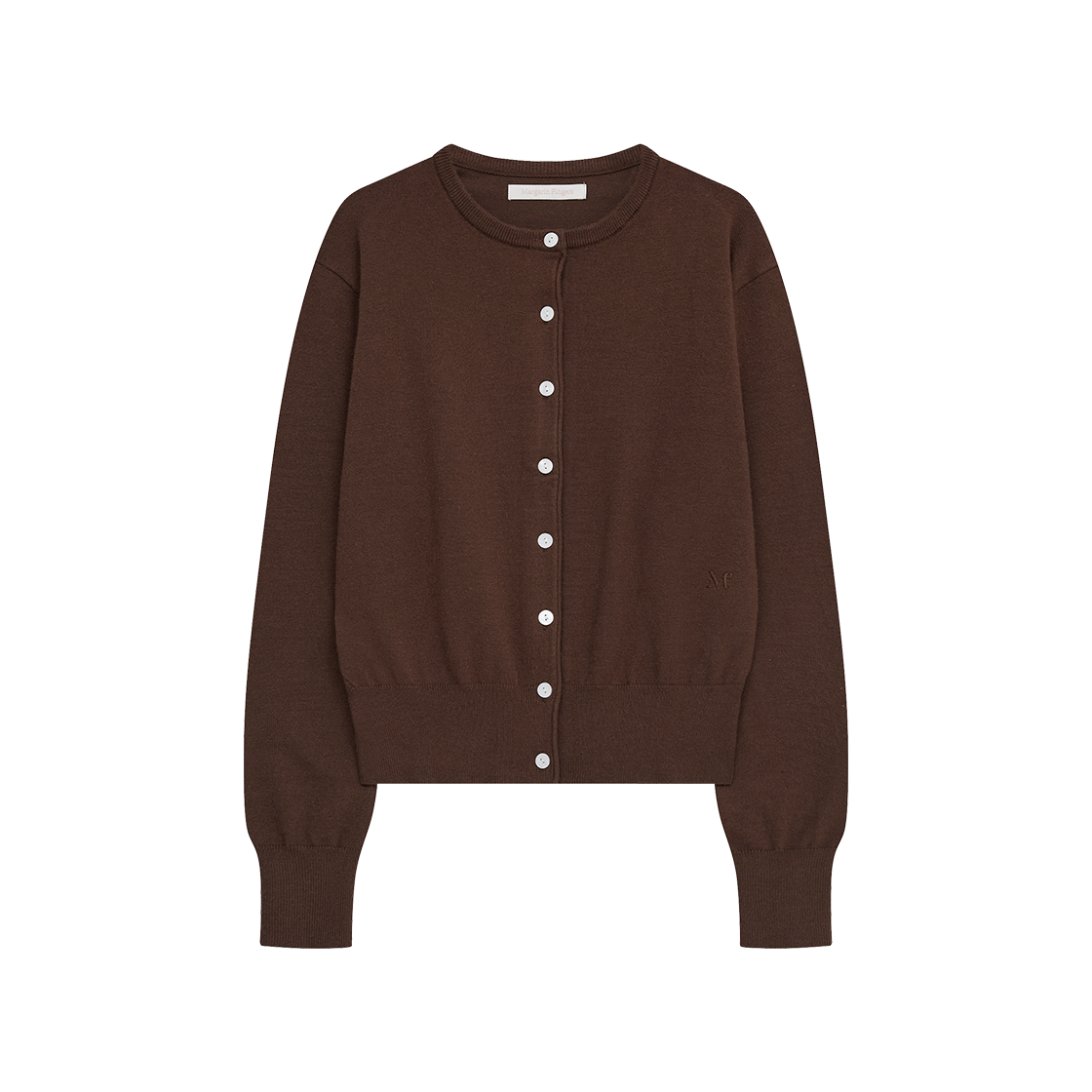 마가린핑거스 베이직 로고 가디건 브라운(Margarin Fingers Basic Logo Cardigan Brown)