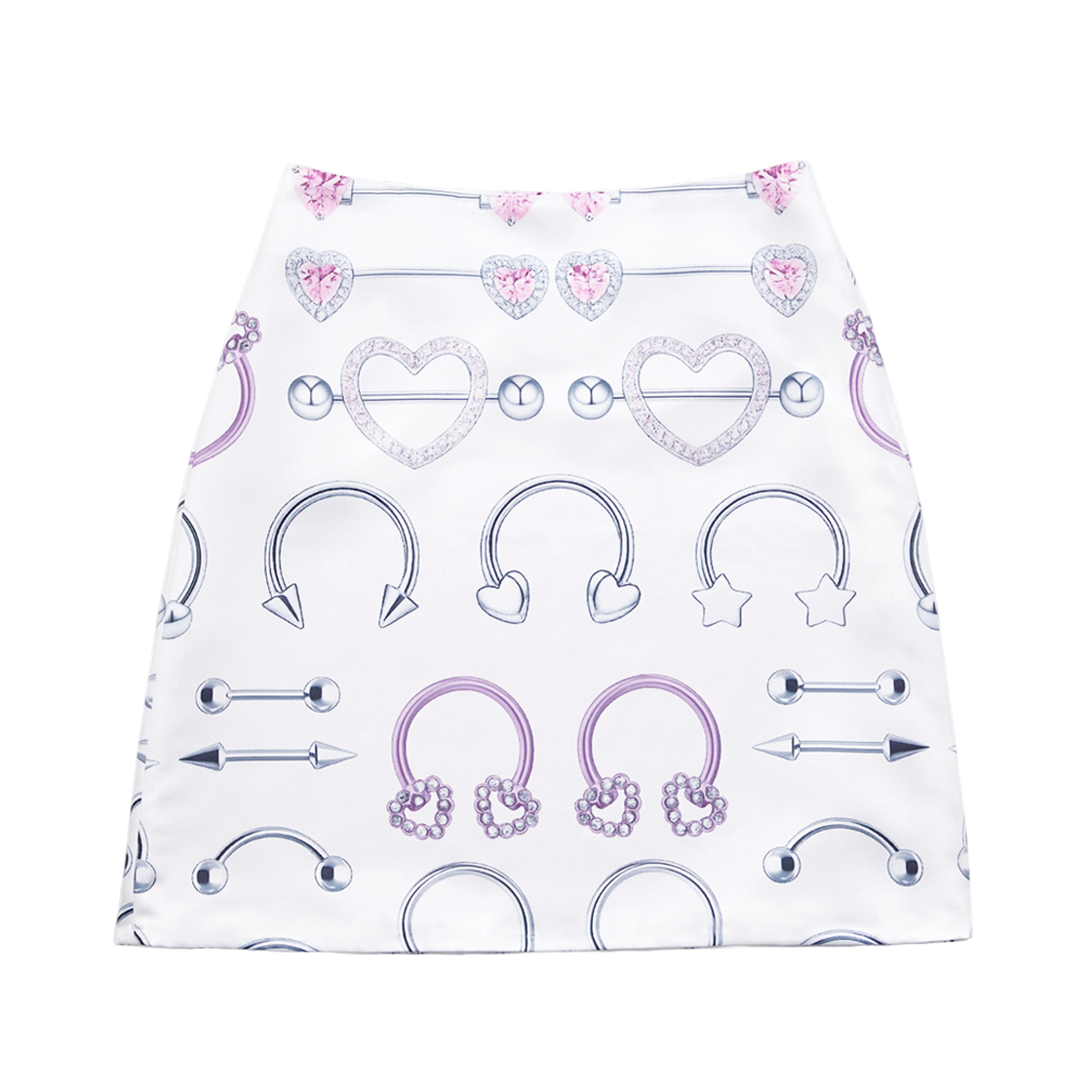 SH26SS-SK002WH SELES HOUSE Heart Piercing Skirt - White