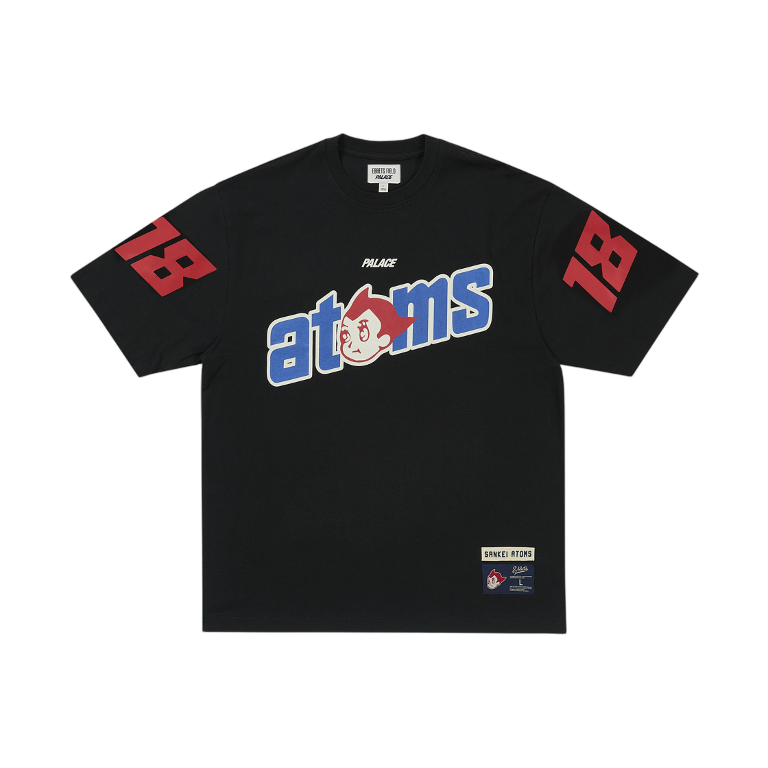 - Palace x Ebbets Field Flannels Sankei Atoms T-Shirt Black - 26FW