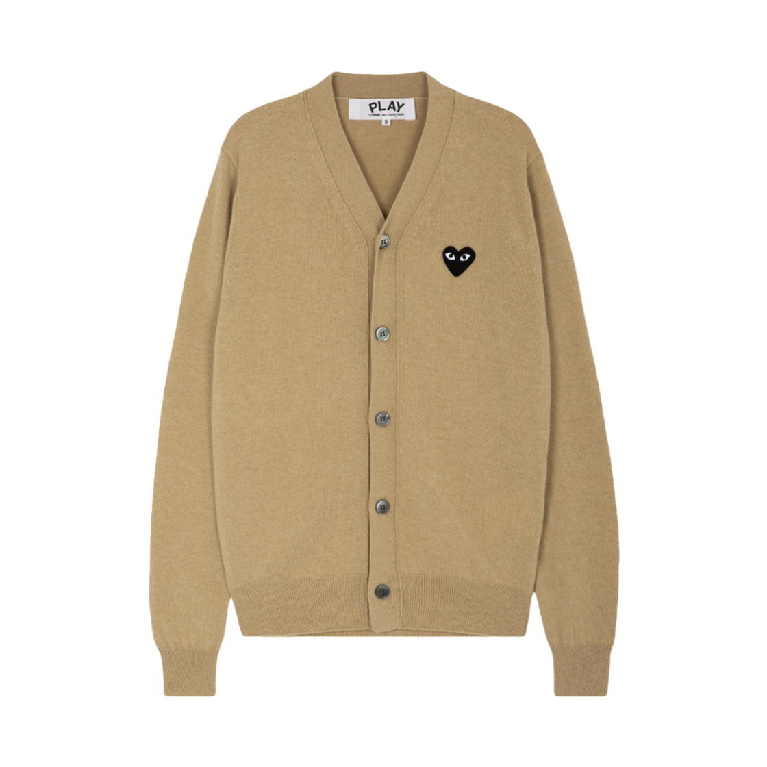 AX N024 051 3 [25% 쿠폰] Play Comme des Garcons Black Heart Knit Cardigan Beige