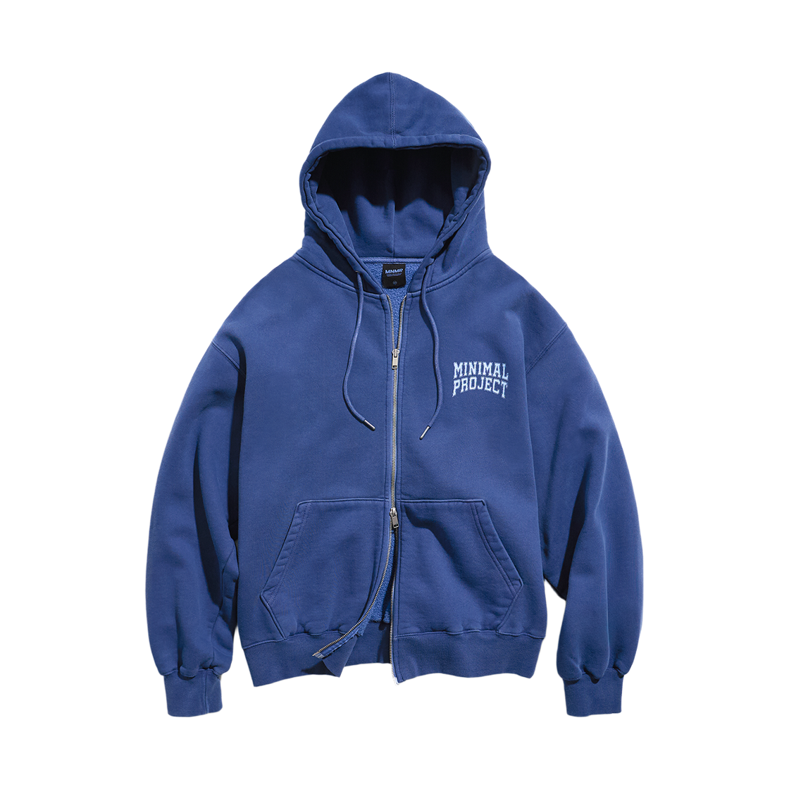 MZT119CB MINIMALPROJECT Low 2-Way Heavyweight Pigment Brushed Relaxed Fit Hooded Zip-Up Mzt119 Cobaltblue