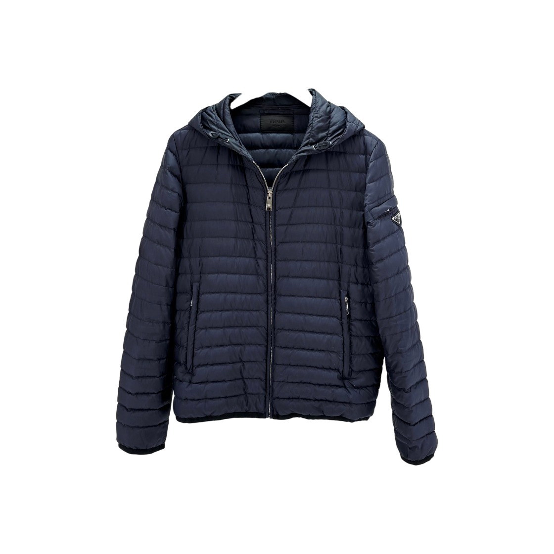 ITON5CE54HME Prada Men Lightweight Hooded Puffer Jacket Navy SGH828