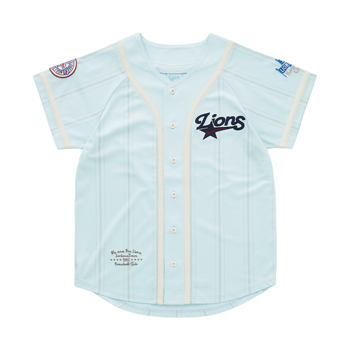 삼성 라이온즈 x 썬러브 베이스볼 셔츠 라이트 블루 (논 마킹 버전)(Samsung Lions x Sunlove Baseball Shirt Light Blue (Non Marking Ver.))