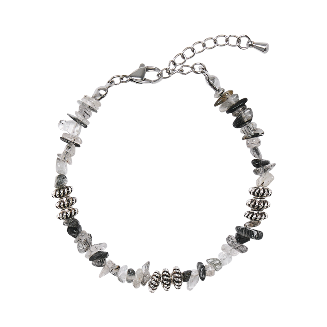 AM26FWAC03WH AMOU Natural Stone Bracelet Black & White