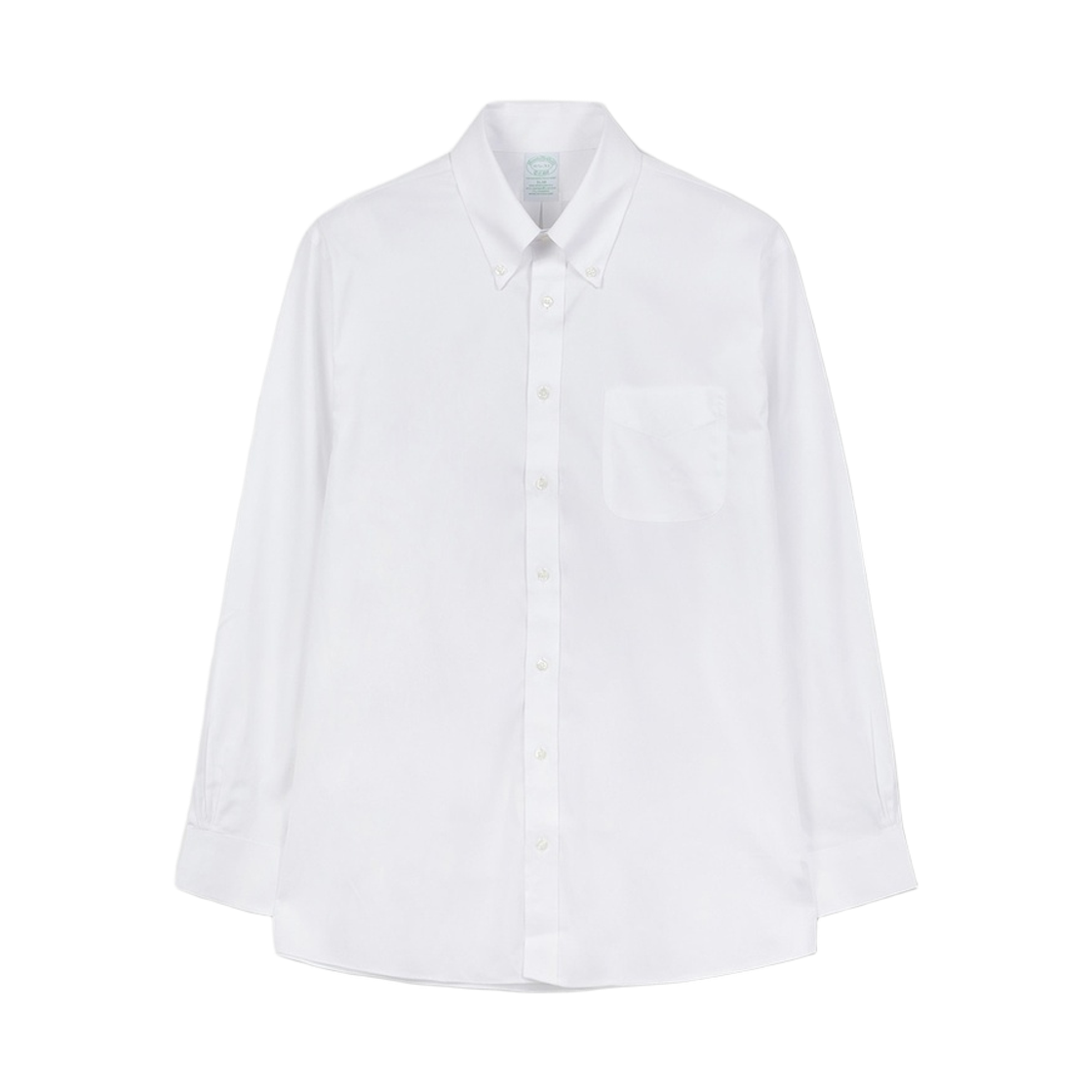 BBTSMMZ501-ZWH BrooksBrothers Non-Iron Polo Button Down Dress Shirt White