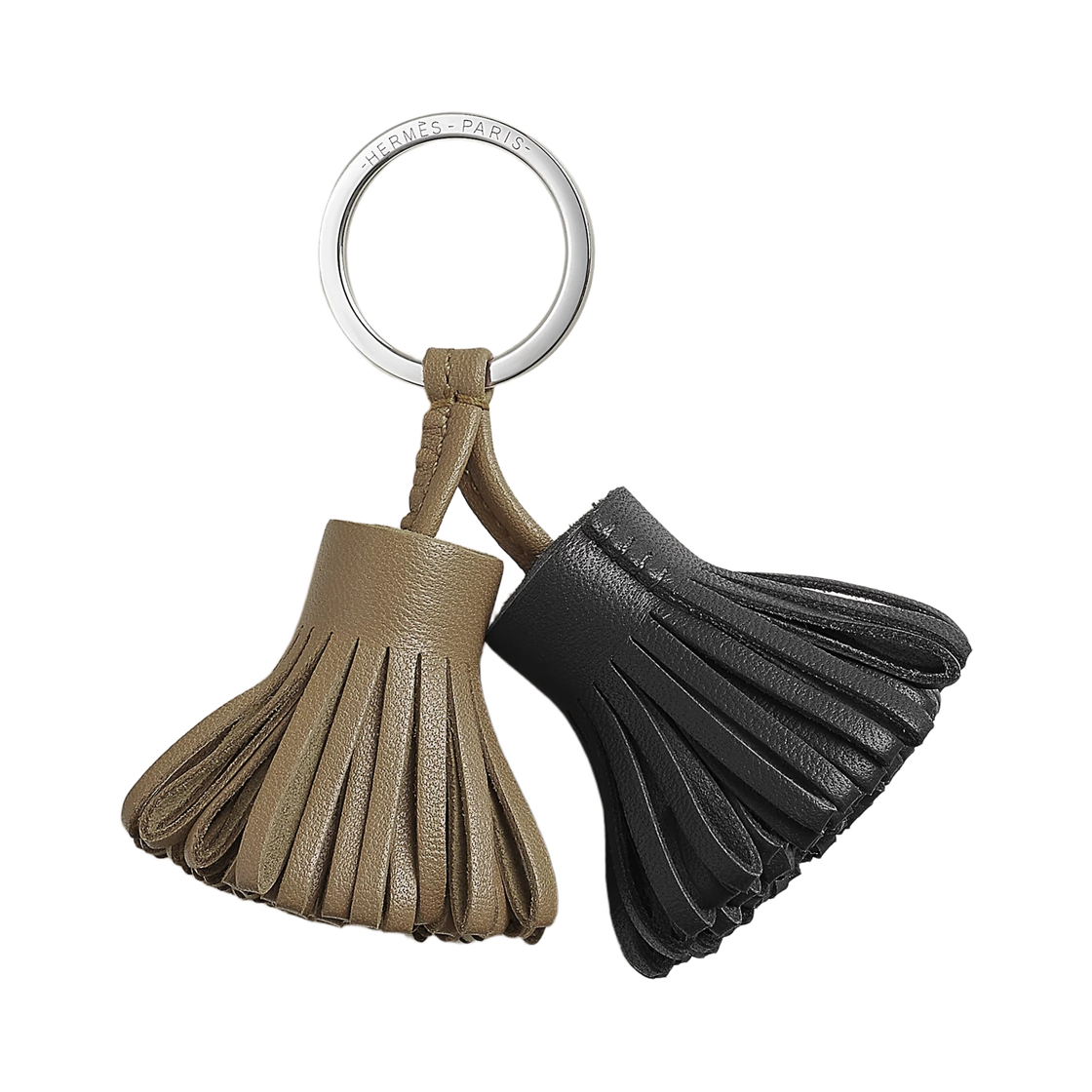 H077895CJDJ Hermes Carmen Uno-Dos Keyring Milo & Beige Marfa Noir