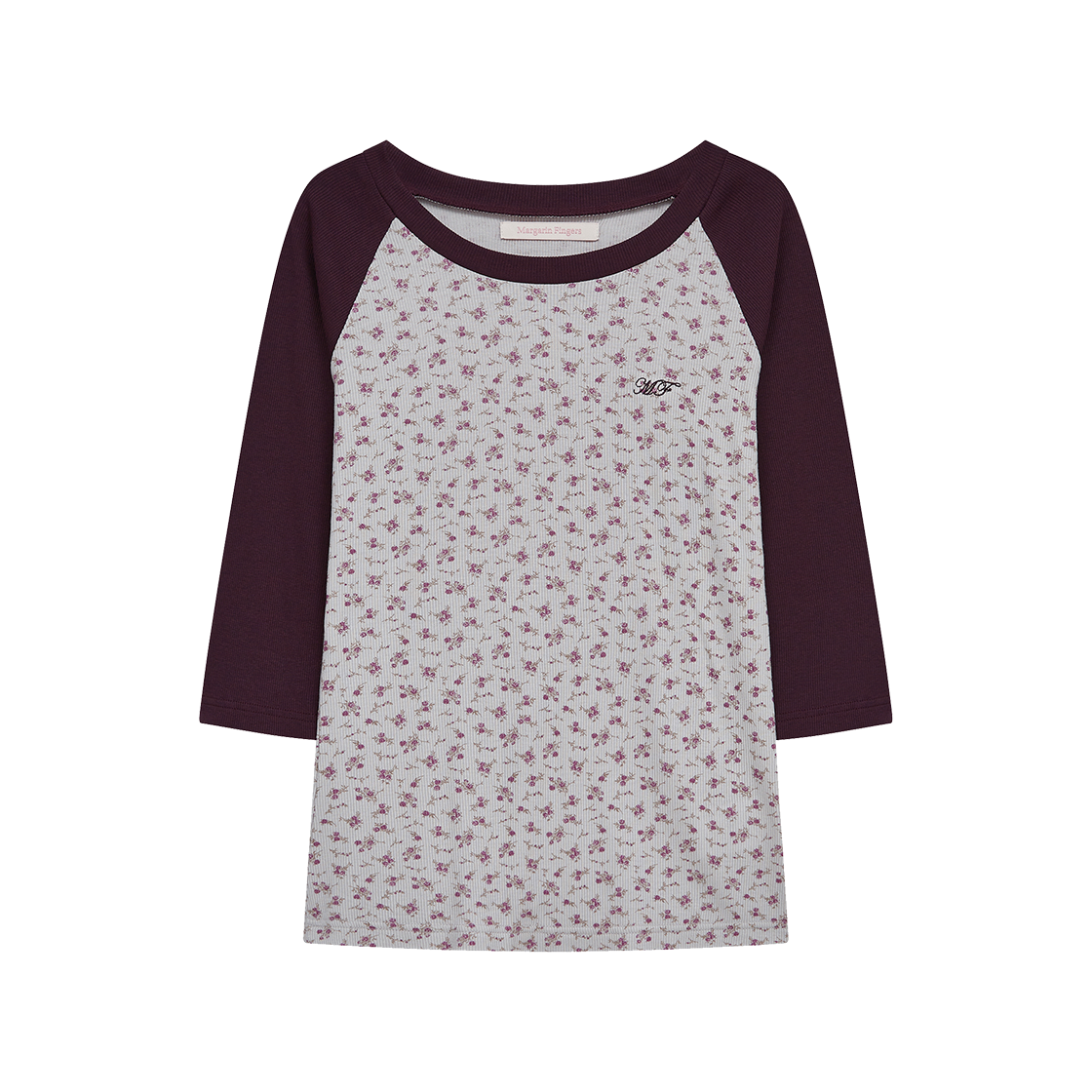 MF2678TS001MPPFR Margarain Fingers Floral Raglan T-Shirt Purple