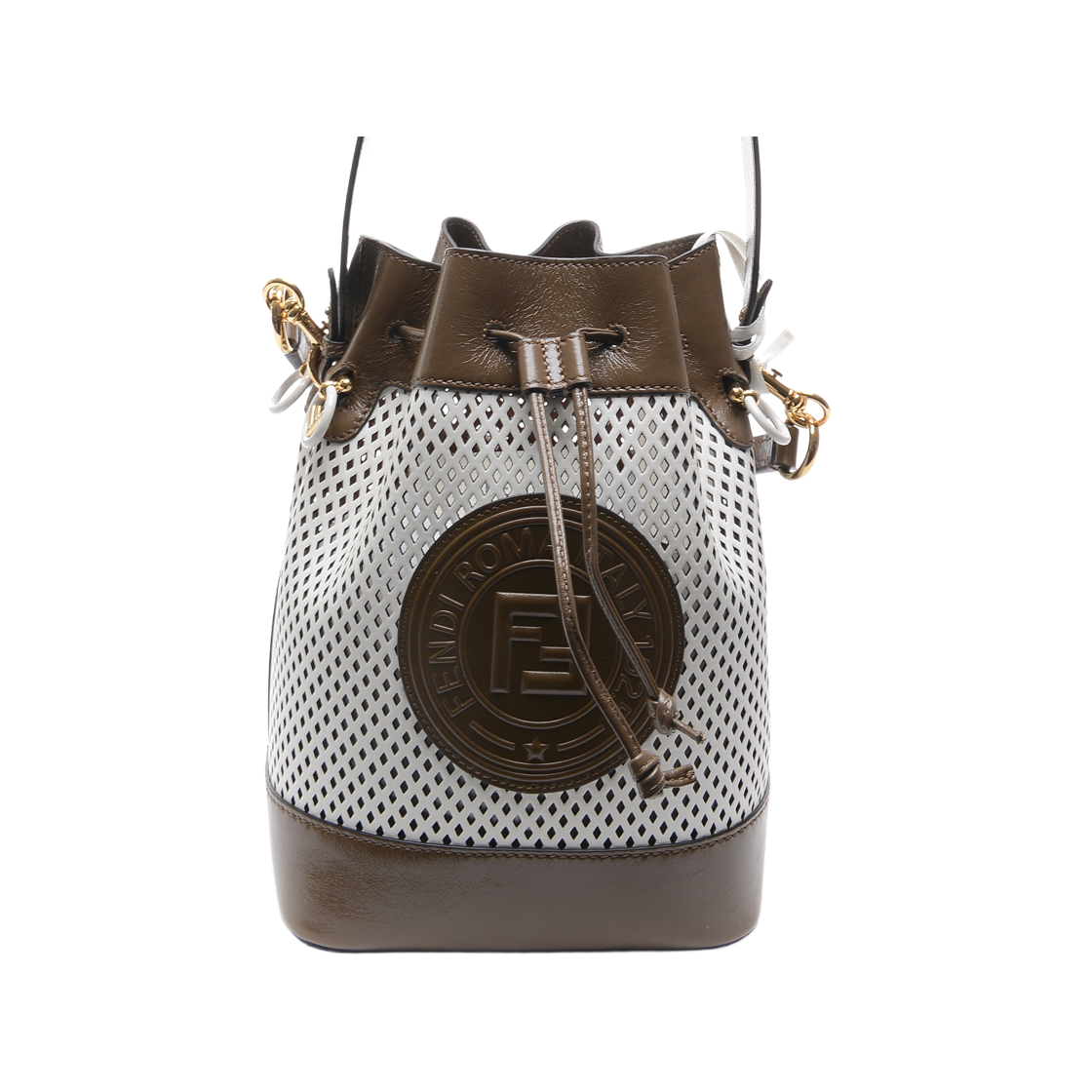 8BT309_A94O_F18MQ_20S [25% 쿠폰] Fendi Mon Tresor FF Mini Bucket Bag Brown