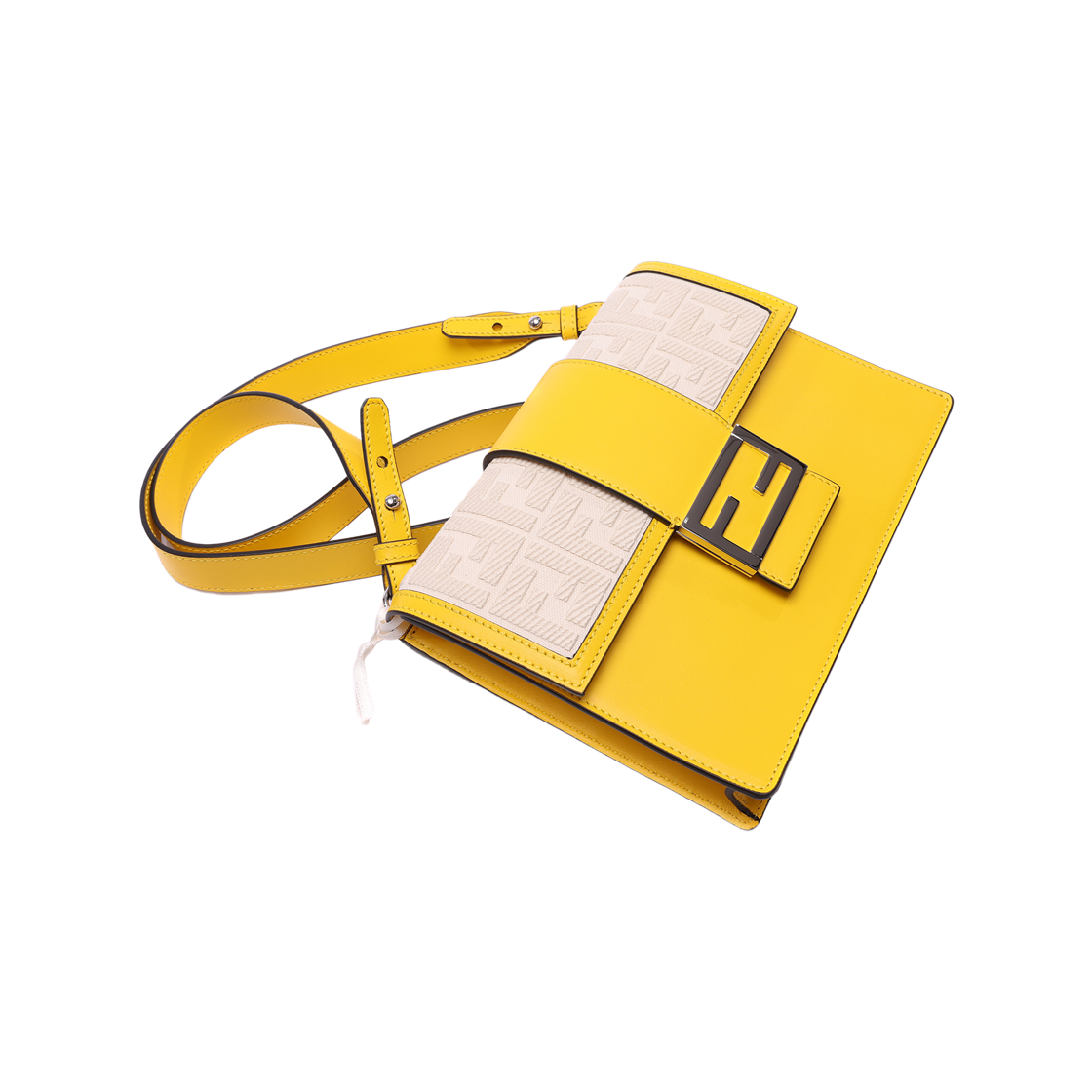 [25% 쿠폰] 펜디 레더 플랫 바게트백 옐로우([25% 쿠폰] Fendi Leather Flat Baguette Bag Yellow) - 5