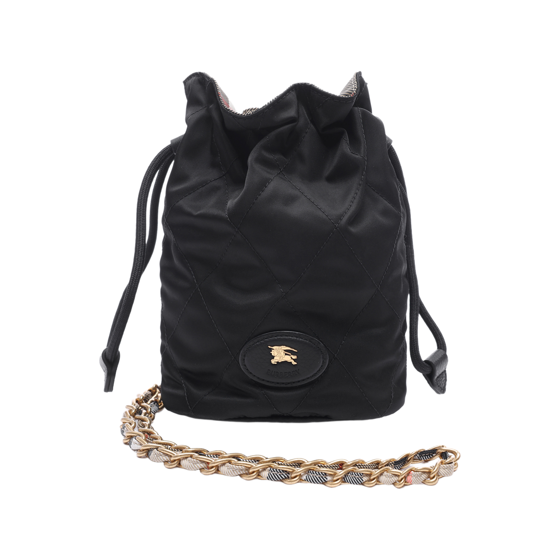[25% 쿠폰] 버버리 로고 퀼팅 나일론 체인 버킷백 블랙([25% 쿠폰] Burberry Logo Quilting Nylon Chain Bucket Bag Black) - 2