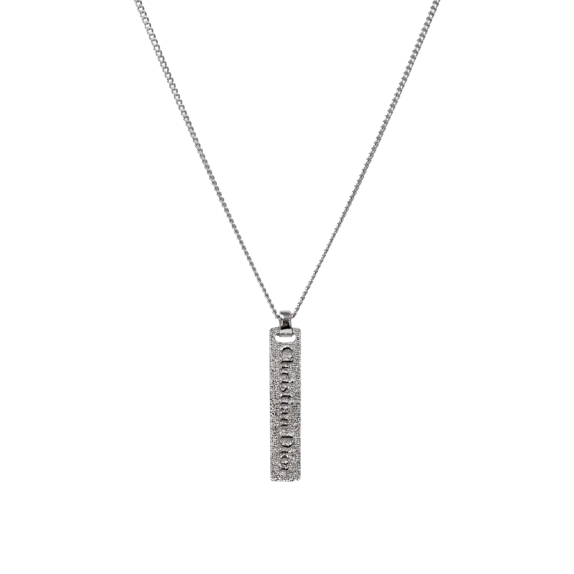 ITJVWT2OJK9R Dior Cubic Christian Dior Plate Silver Necklace A-B64991
