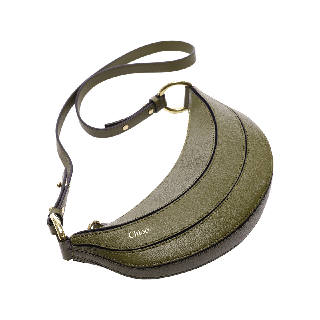 [25% 쿠폰] 끌로에 그레인드 레더 바나나 크로스바디백 스위트 카키([25% 쿠폰] Chloe Banana in Grained Leather Crossbody Bag Sweet Khaki) - 5