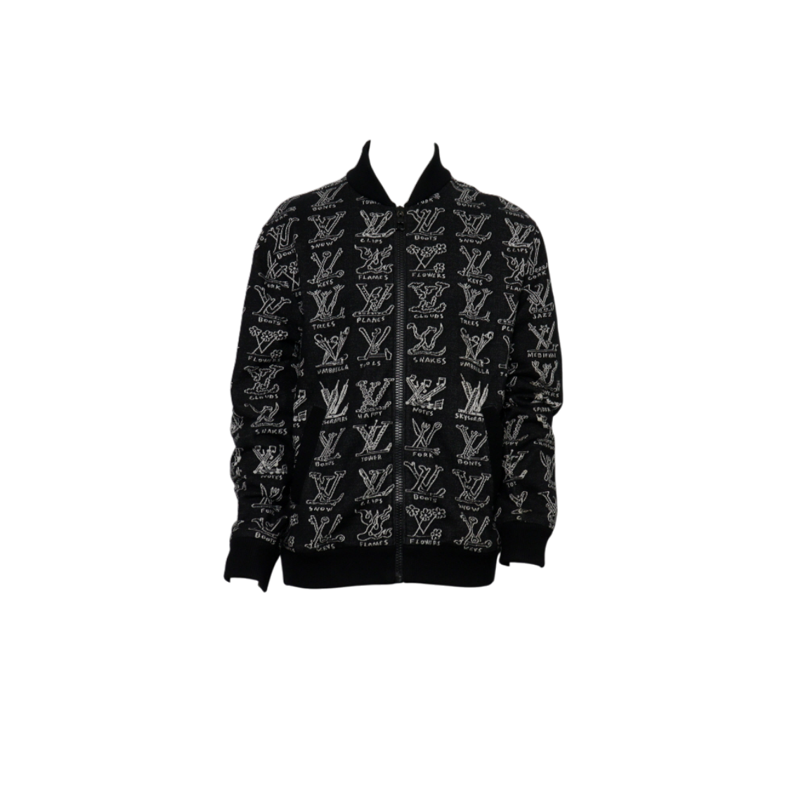 ITQPNRC3W2ES Louis Vuitton Black Cotton LV Cartoon Logo Bomber Jacket
