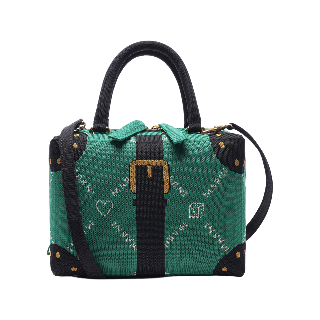 [25% 쿠폰] 마르니 큐빅 토트백 그린 블랙([25% 쿠폰] Marni Cubic Tote Bag Green Black) - 2