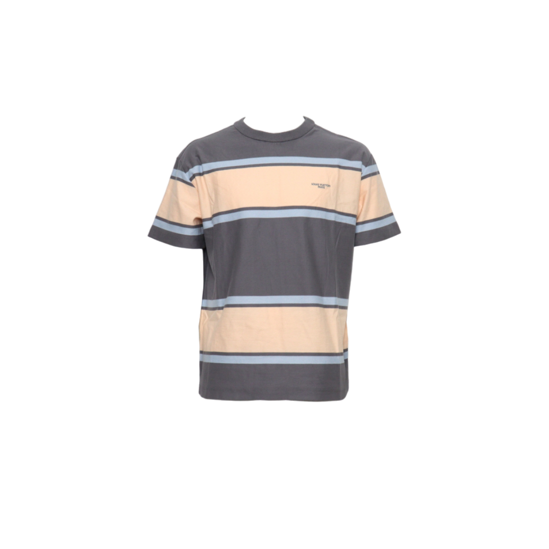 ITVTCFHM8875 Louis Vuitton Gray Stripe Short Sleeve Men T-Shirt