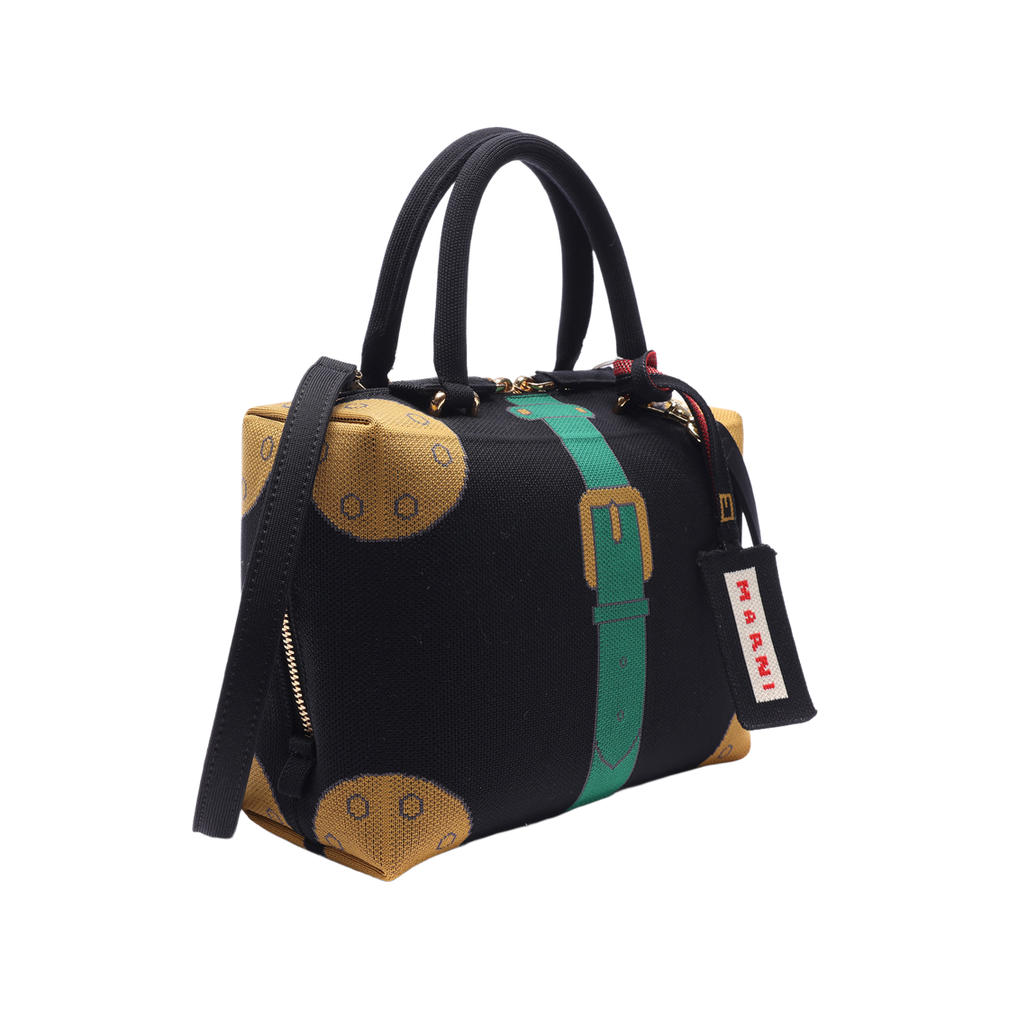 [25% 쿠폰] 마르니 트롬피 자카드 큐빅 토트백 블랙([25% 쿠폰] Marni Trompe Jacquard Cubic Tote Bag Black) - 3