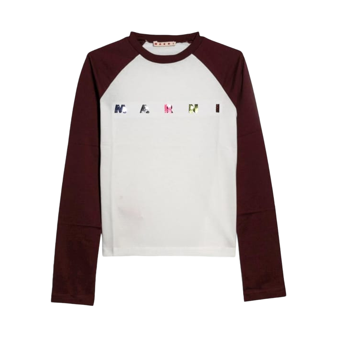 M01597 M00HZ 0M434 12-14Y [25% 쿠폰] (Kids) Marni Spangle Logo T-Shirt Berry Jam White
