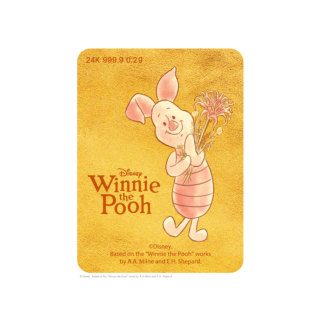 [디즈니] 곰돌이 푸 캐릭터 순금 카드 0.2g - 피그렛([Disney] Winnie the Pooh Character Gold Card 0.2g - Piglet)