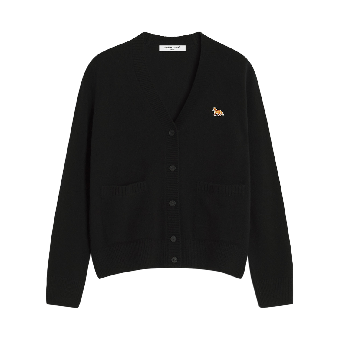 PW00501KT1006 P199 [25% 쿠폰] (W) Maison Kitsune Baby Fox Lambswool Boxy Cardigan Black
