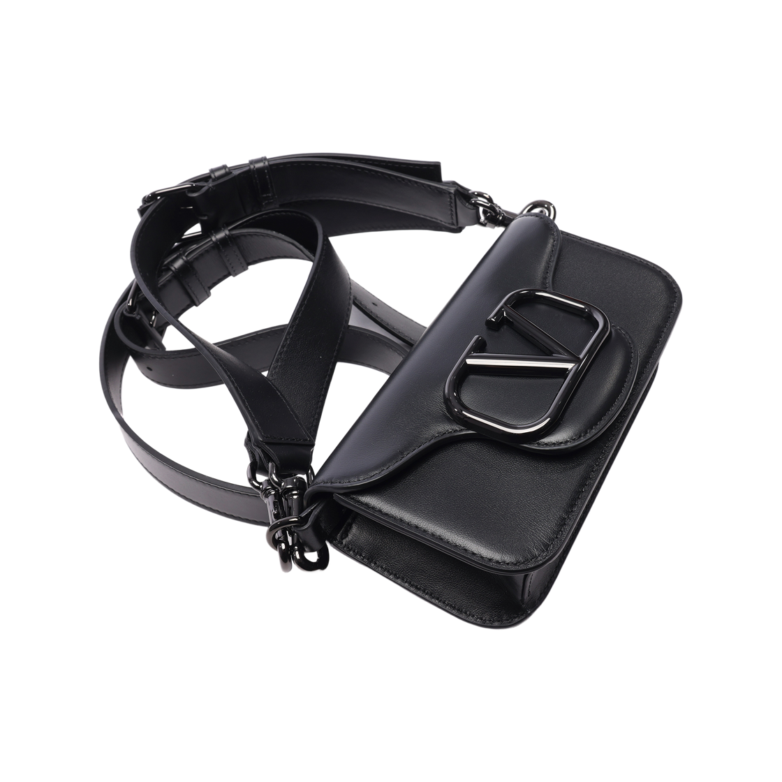 [25% 쿠폰] 발렌티노 미니 로코 카프스킨 크로스바디백 블랙([25% 쿠폰] Valentino Mini Loco Calfskin Crossbody Bag Black) - 5