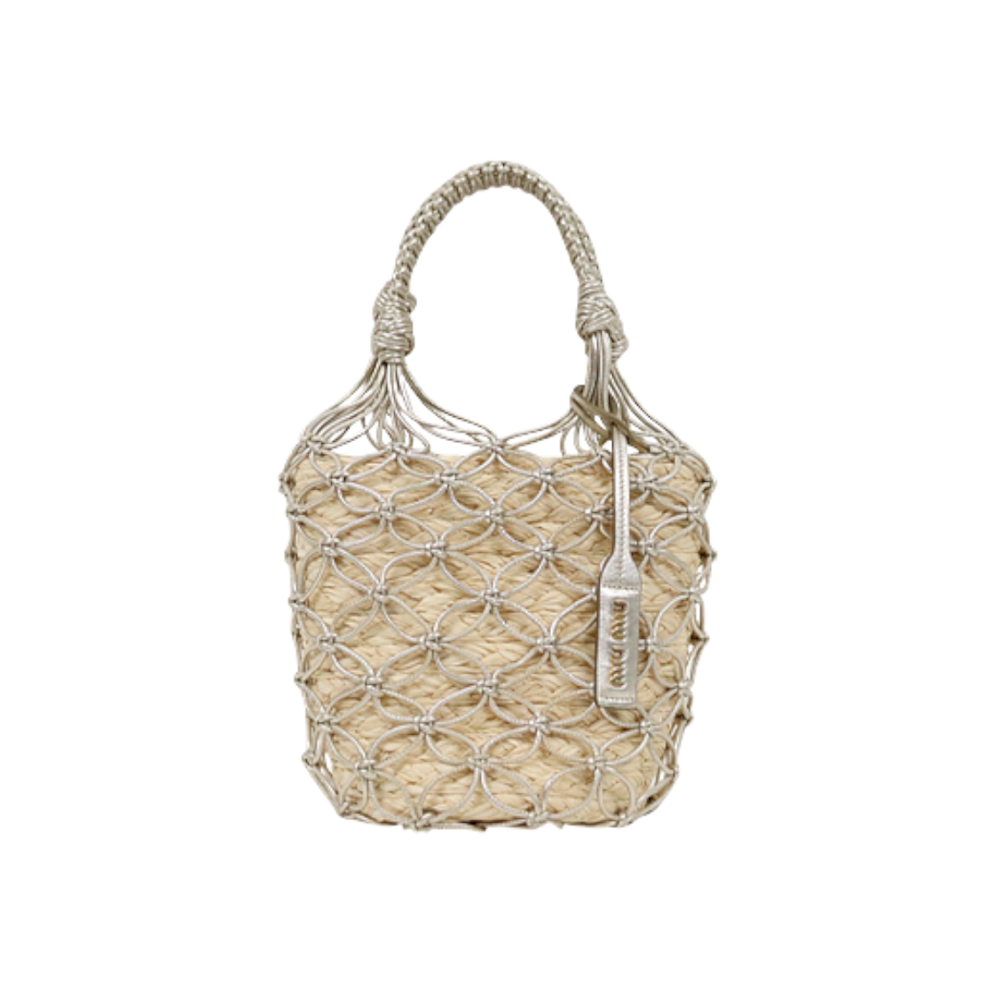 ITBAD49UHB27 Miu Miu Woven Rafia Bucket Bag C-A64882