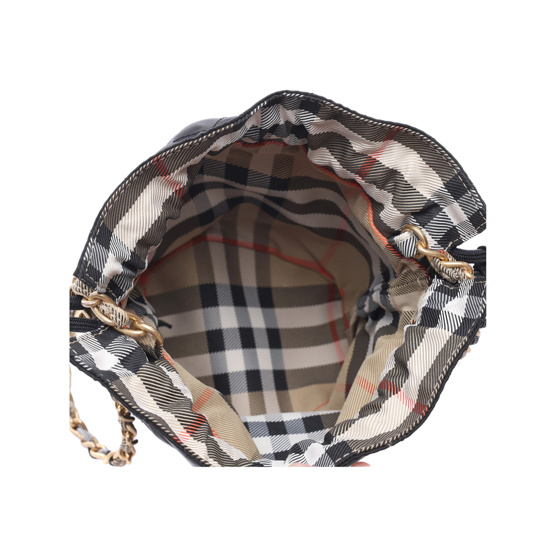 [25% 쿠폰] 버버리 로고 퀼팅 나일론 체인 버킷백 블랙([25% 쿠폰] Burberry Logo Quilting Nylon Chain Bucket Bag Black) - 6