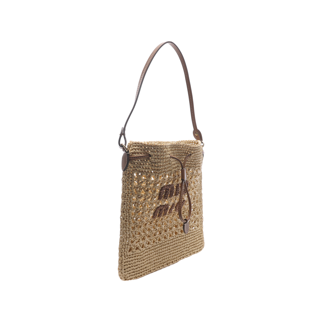 [25% 쿠폰] 미우 미우 우븐 패브릭 미니백 베이지 꼬냑([25% 쿠폰] Miu Miu Woven Fabric Mini Bag Beige Cognac) - 3