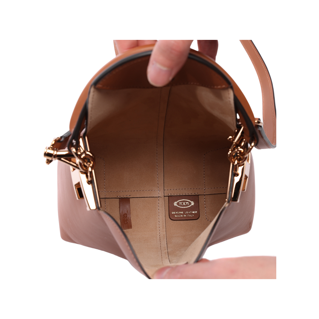 [25% 쿠폰] 토즈 T 케이스 레더 메신저 토트백 마이크로 브라운([25% 쿠폰] Tod's T Case Messenger Tote Bag in Leather Micro Brown) - 6