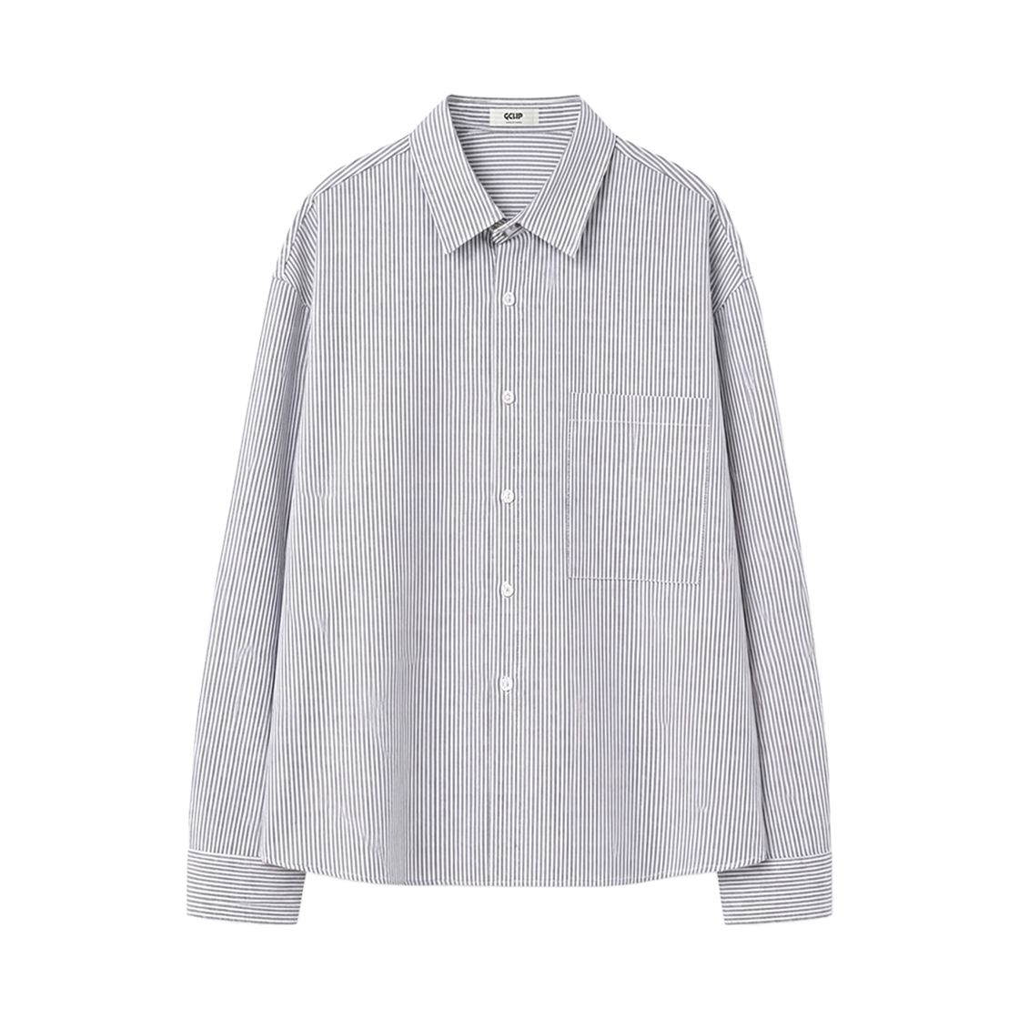 GC옥스포드스트라이프크롭셔츠-블랙 GCLIP Striped Oxford Semi-Crop Shirt Black