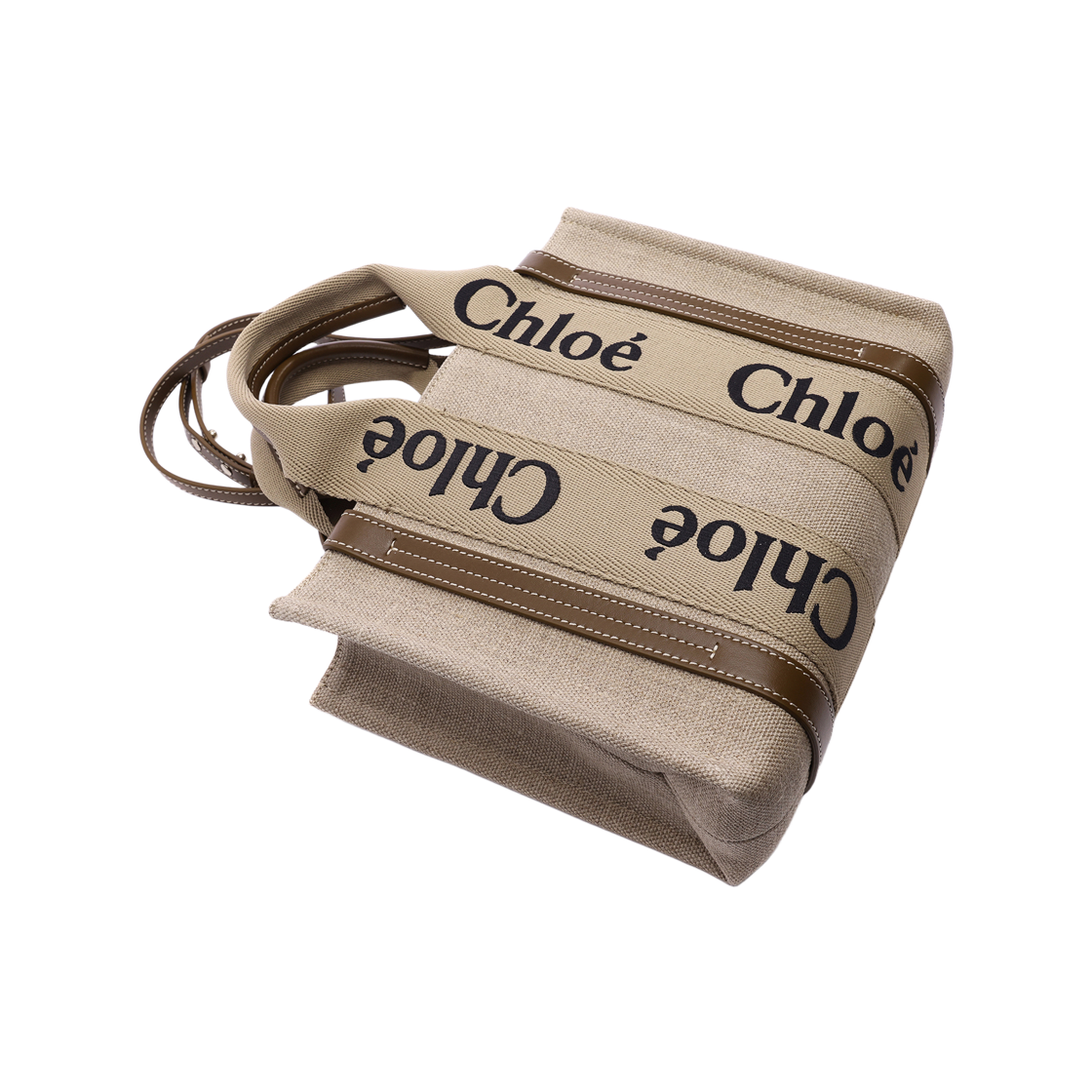 [15% 쿠폰] 끌로에 린넨 스몰 우디 토트백 브론즈 브라운([15% 쿠폰] Chloe Small Woody Tote Bag in Linen Bronze Brown) - 5