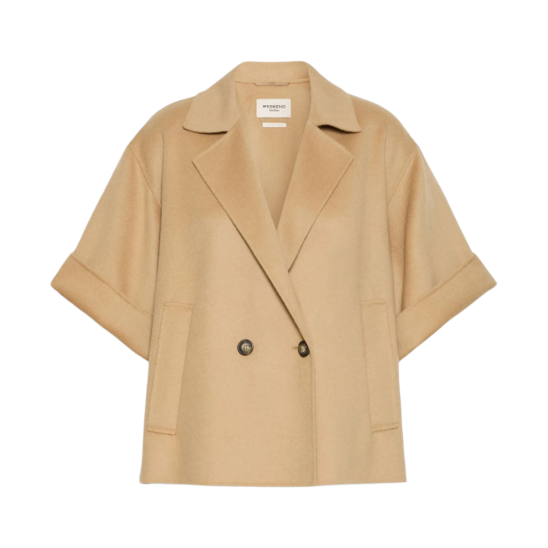 NEO-065 (W) Weekend Max Mara Neo Short Wool Broadcloth Coat Camel