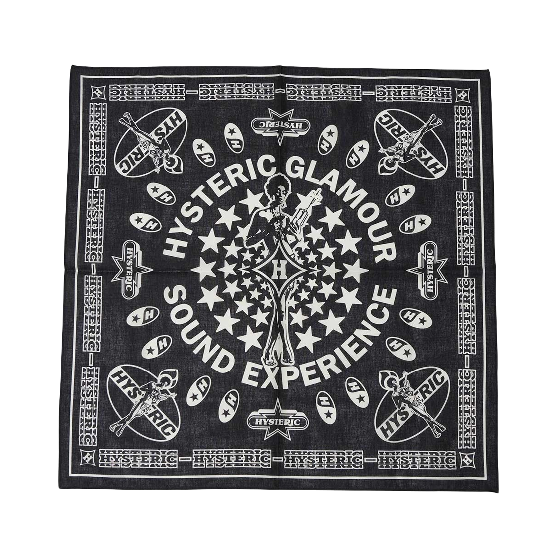 02261QC01 Hysteric Glamour Sound Experience Bandana Black