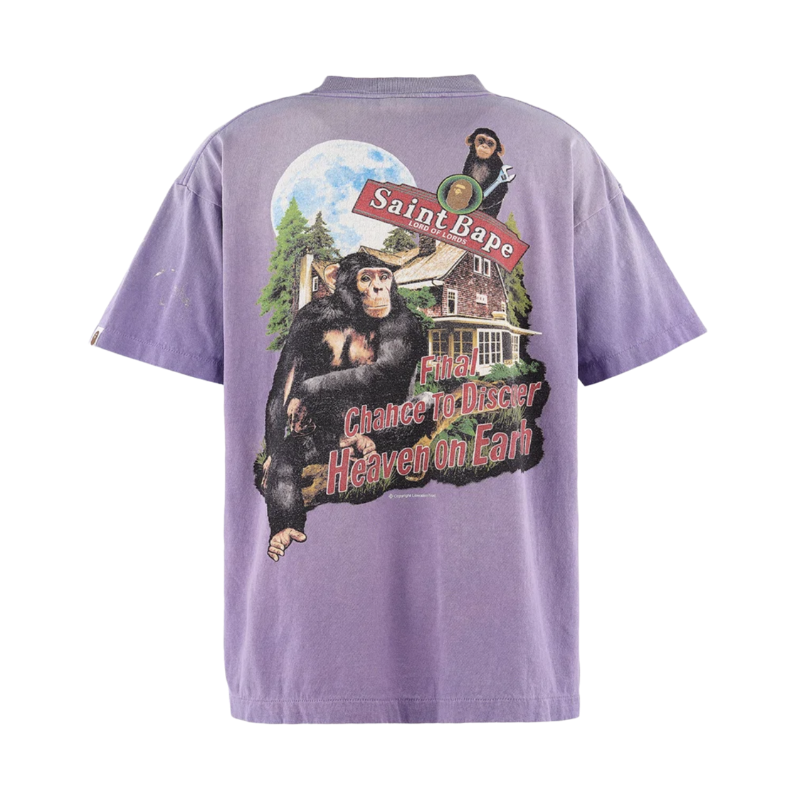 세인트 마이클 x 베이프 숏슬리브 티셔츠 하우스 퍼플 - 26AW(Saint Mxxxxxx x BAPE S/S T-Shirt House Purple - 26AW) - 2