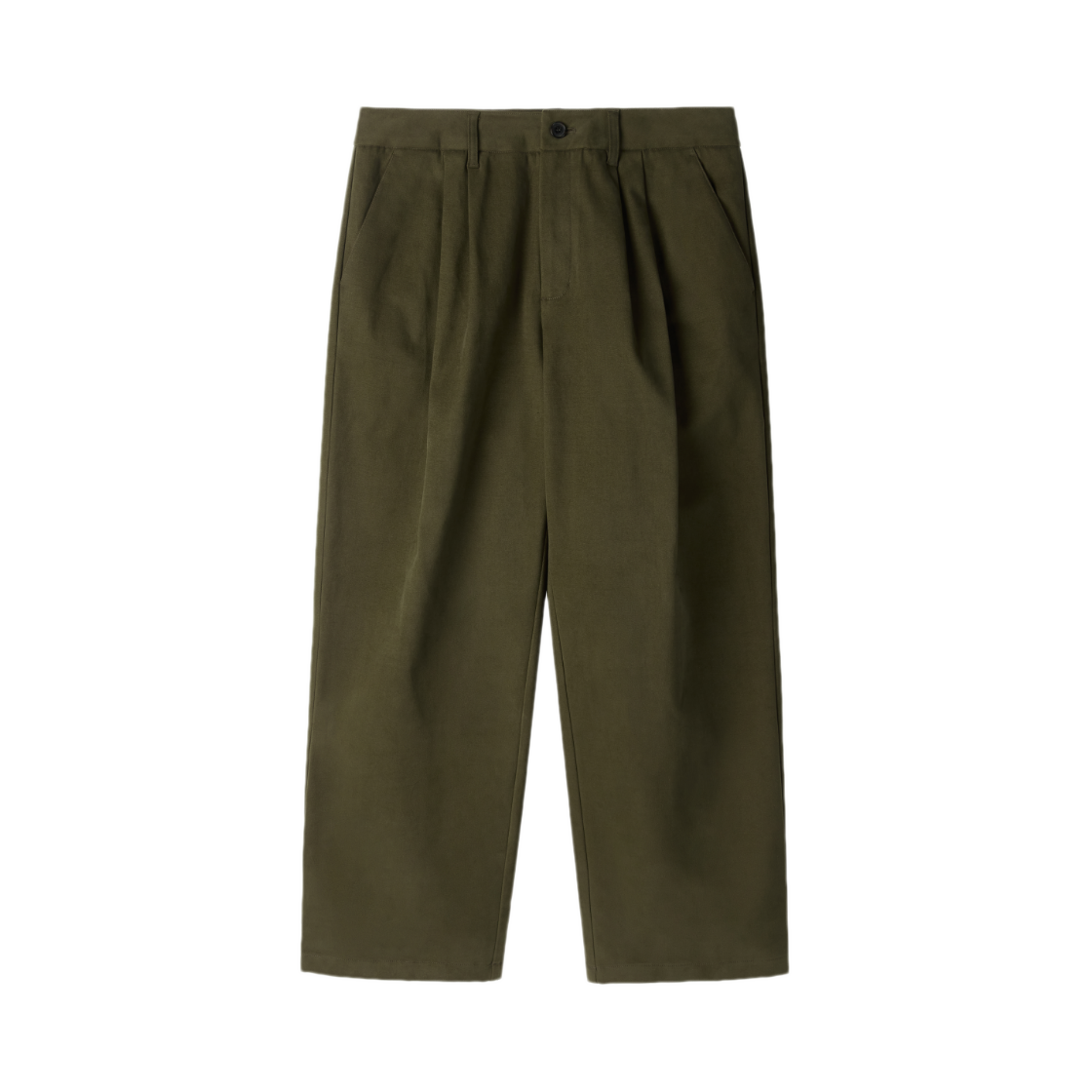 P254MPT435056 BROMPTON LONDON Brushed Two Tuck Trousers D Khaki