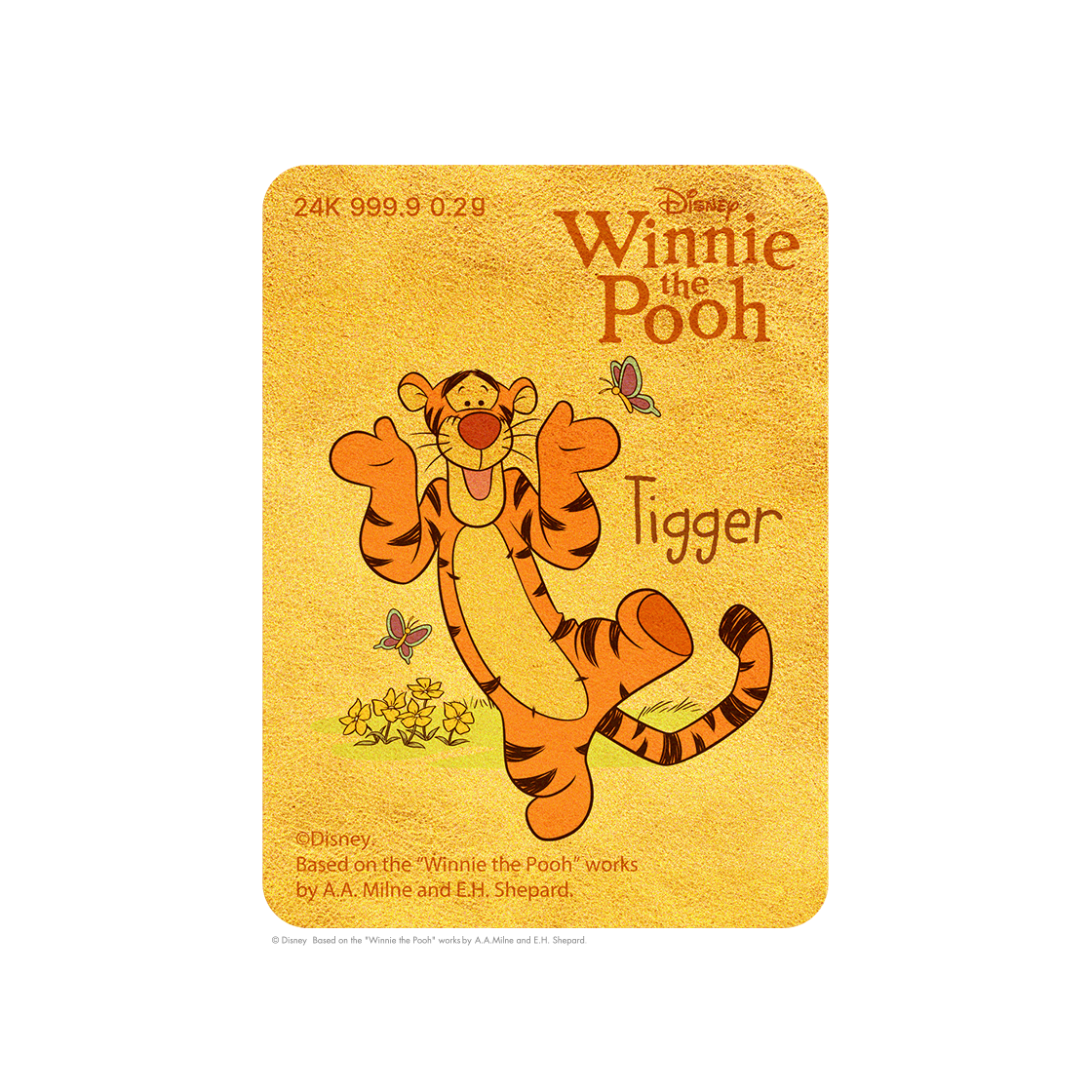[디즈니] 곰돌이 푸 캐릭터 순금 카드 0.2g - 티거([Disney] Winnie the Pooh Character Gold Card 0.2g - Tigger)