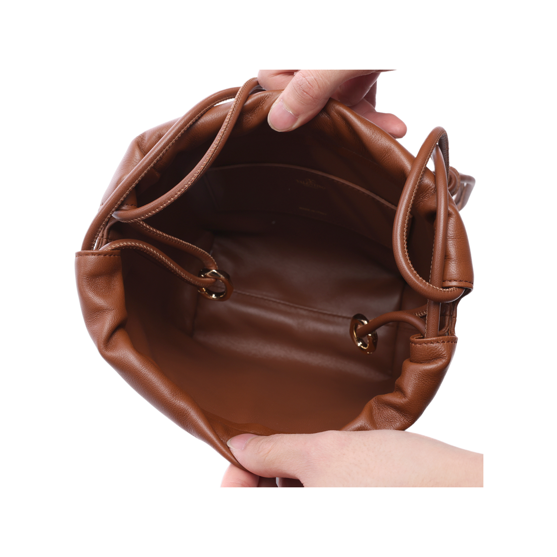 [25% 쿠폰] 발렌티노 브이로고 미니 푸프 버킷백 토바코([25% 쿠폰] Valentino Vlogo Mini Pouf Bucket Bag Tobacco) - 6