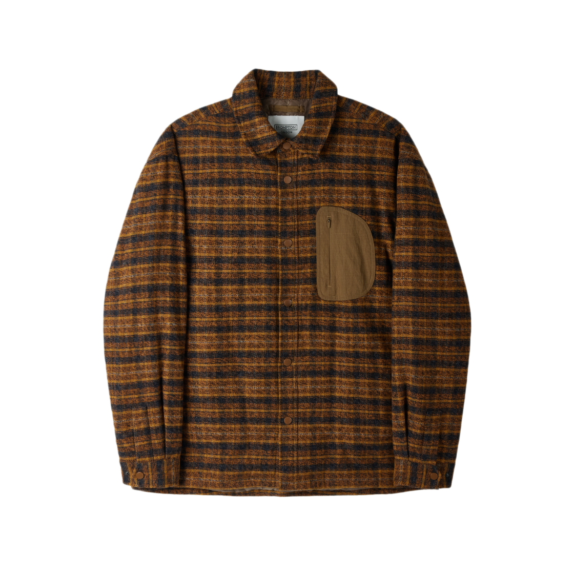 P254UPD432030 BROMPTON LONDON Woven Patch Flannel Shacket Orange