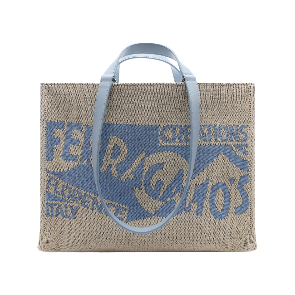 21 9406 773822 24F [25% 쿠폰] Ferragamo Logo Large Tote Bag Sky Blue