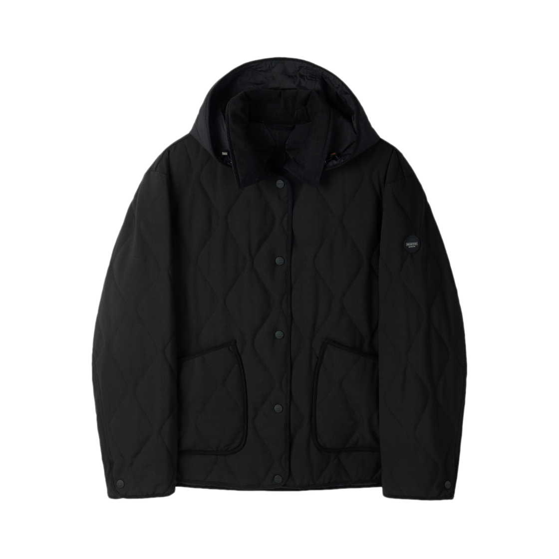 P254WPD135099 BROMPTON LONDON W Hood Detachable Padded Jacket Black