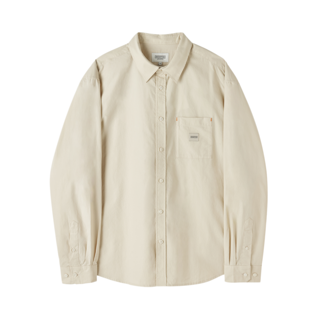 P253MSH401907 BROMPTON LONDON Solid Pocket Shirt Cream