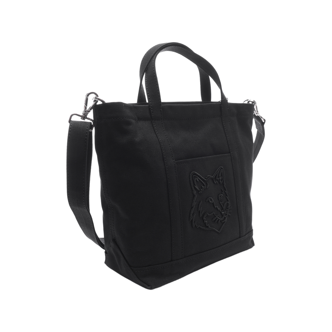 [25% 쿠폰] 메종키츠네 폭스 헤드 스몰 토트백 블랙([25% 쿠폰] Maison Kitsune Fox Head Small Tote Bag Black) - 3