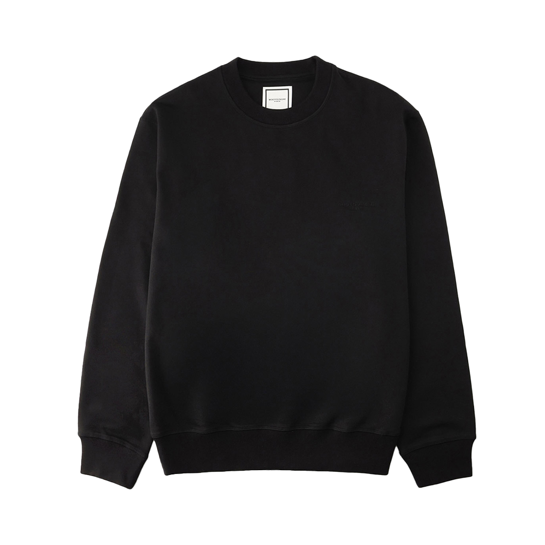 W253TS21 723B [25% 쿠폰] Wooyoungmi Embroidered Label Sweatshirt Black - 25FW