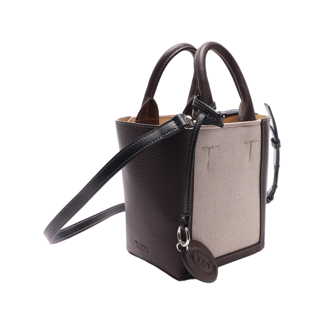 [25% 쿠폰] 토즈 더블 업 레더 미니 쇼핑백 다크 브라운([25% 쿠폰] Tod's Double Up Leather Mini Shopping Bag Dark Brown) - 3