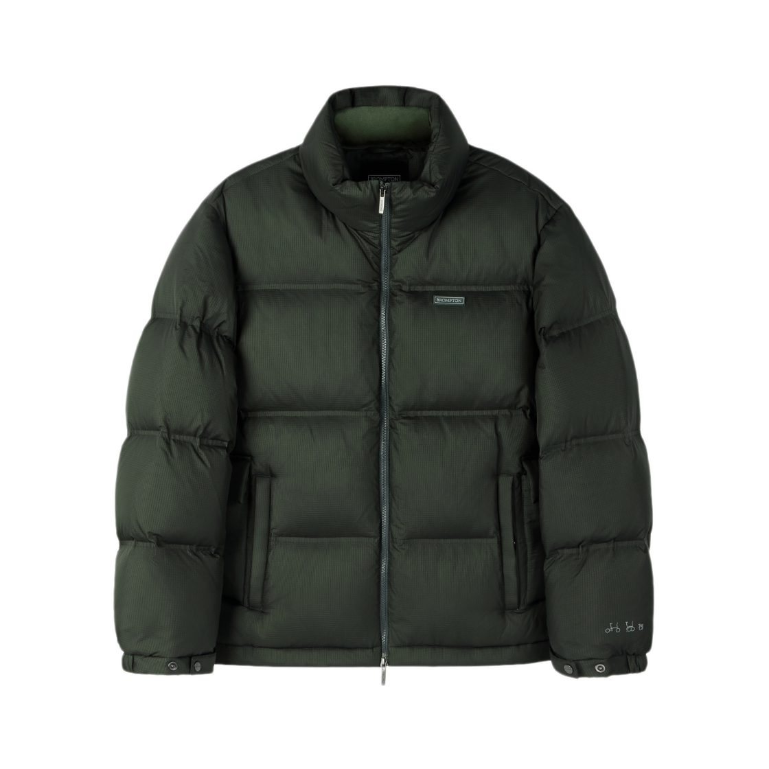 P254UDW136055 BROMPTON LONDON Light Shell Heavy Short Down Jumper Khaki