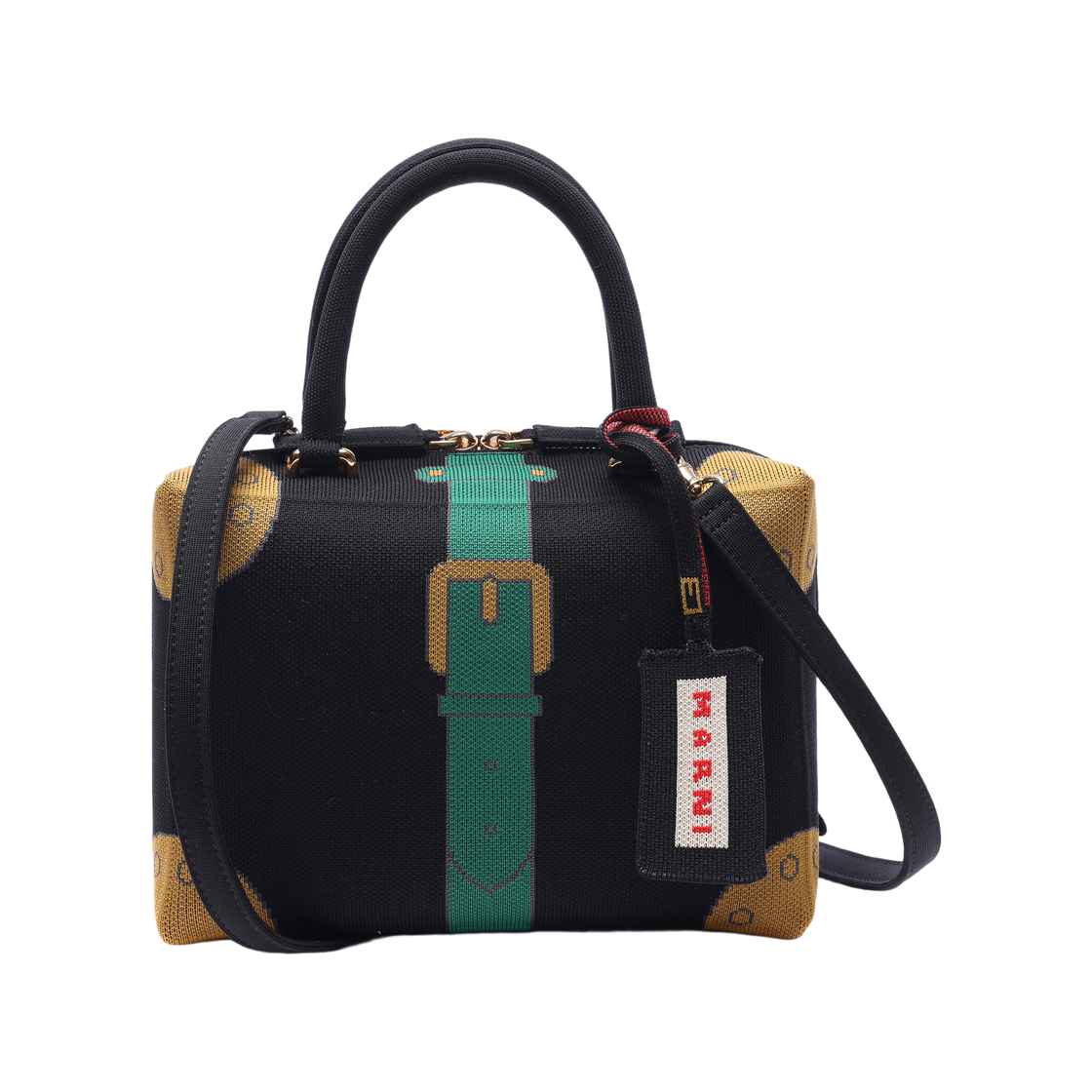 BMMP0094A0_P4602_Z2Q04_ [25% 쿠폰] Marni Trompe Jacquard Cubic Tote Bag Black
